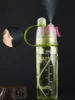 600ML Sports Water Bottle Drinking Spray Fog Water Bottle Male and Female Plastic Water Bottle for Cycling Hiking Outdoor Gym