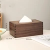 Black Walnut Wooden Drawn Paper Box Multi Functional Solid Wood Tissue Box New Chinese Style Living Room Desktop Storage Box 4