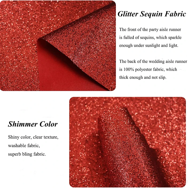 Shiny Red Carpet Runway 1mm thick for Christmas Thanksgiving outdoor accessories wedding party hall 1.2 x 7 meters wedding carpet
