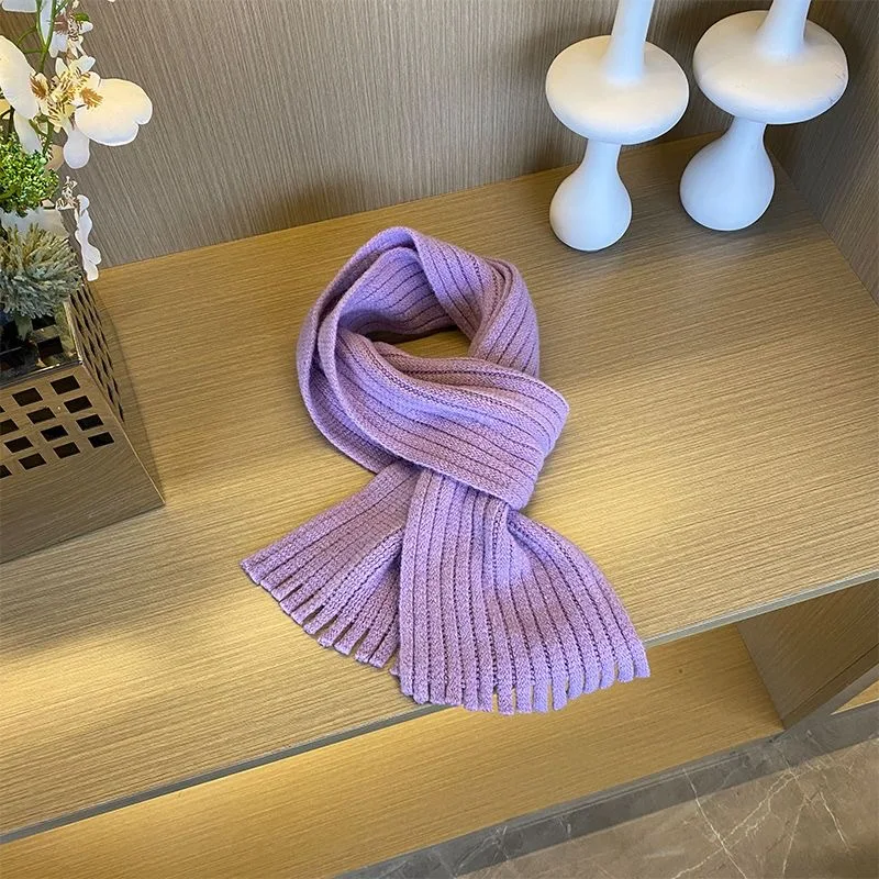 Children's scarf retro western style small scarf baby striped bib boys and girls solid color versatile tassel trend