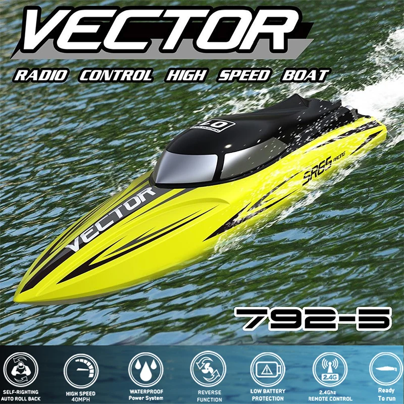 Volantex 브러시리스 고속 Rc 보트, 수냉 시스템, 레이싱 머신 모델, 어린이 선물, 792-5 벡터, 55 km/h