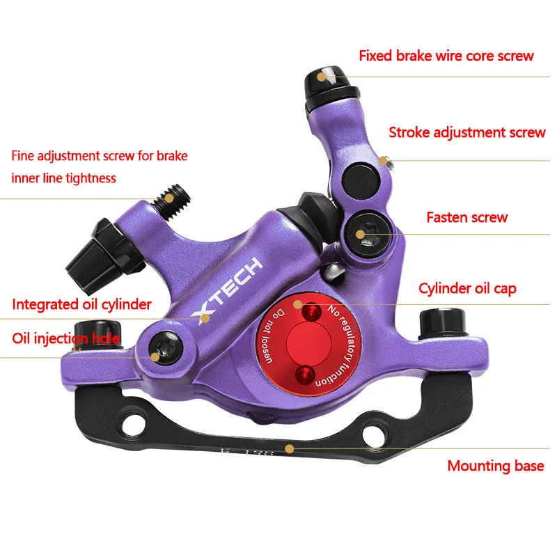 ZOOM XTECH HB100 Hydraulic Disc Brake Calipers Front & Rear Black Red Gold Blue Purple Brake For MTB Bicycle Set mountain bicycle disc brake,bicycle disc brake,mountain bike disc brake