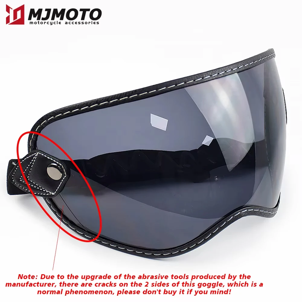 Retro Motorcycle Helmet Bubble Shield Visor Lens Fit For EX Zero Helmet Goggle Anti-slip Retro Motorbike Goggle Multi Color 5