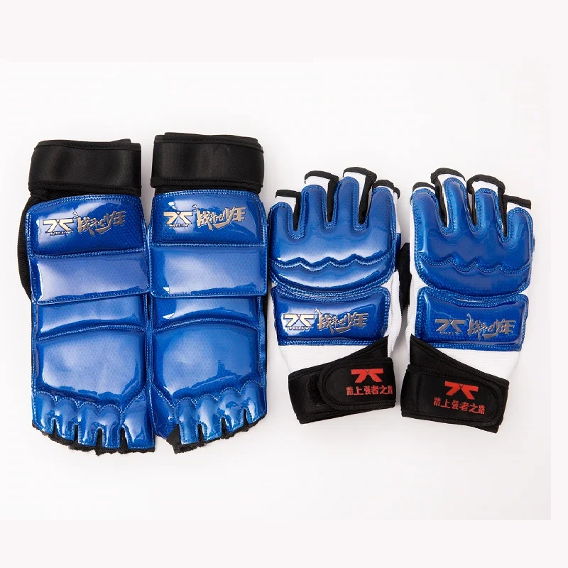 Half Finger Boxing Gloves Karate Muay Thai Training PU Leather Workout Gloves Foot Protector Taekwondo for Adults Kids