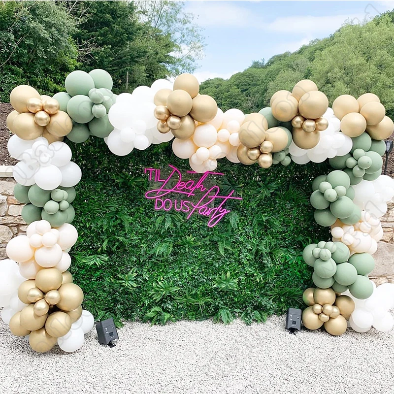 

230pcs Avocado Green Latex Balloon Arch Kit Wedding Birthday Party White Balloon Garland Event Baby Shower Dinner Decoration