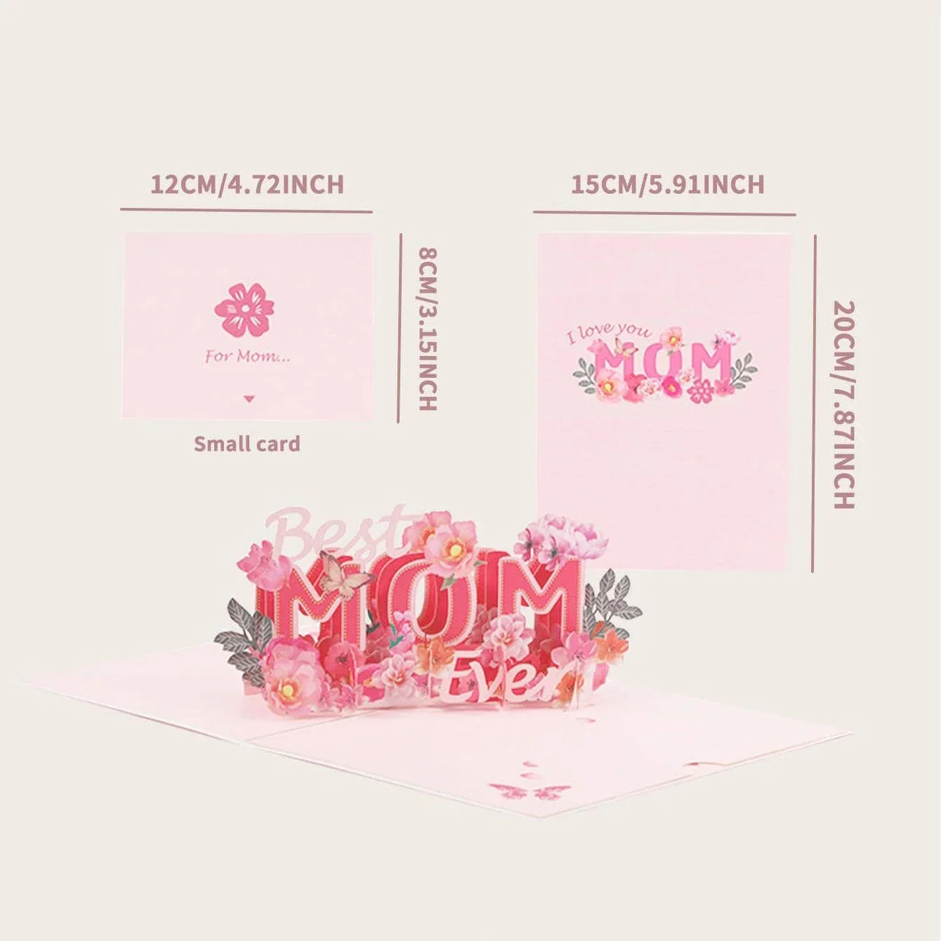 1pc-3d three-dimensional paper carving small card Mother's Day thanksgiving greeting card