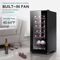 18 Bottle Compressor Wine Cooler Refrigerator,Small Freestanding Wine Fridge,40-66F Digital Temperature Control Glass Door 2