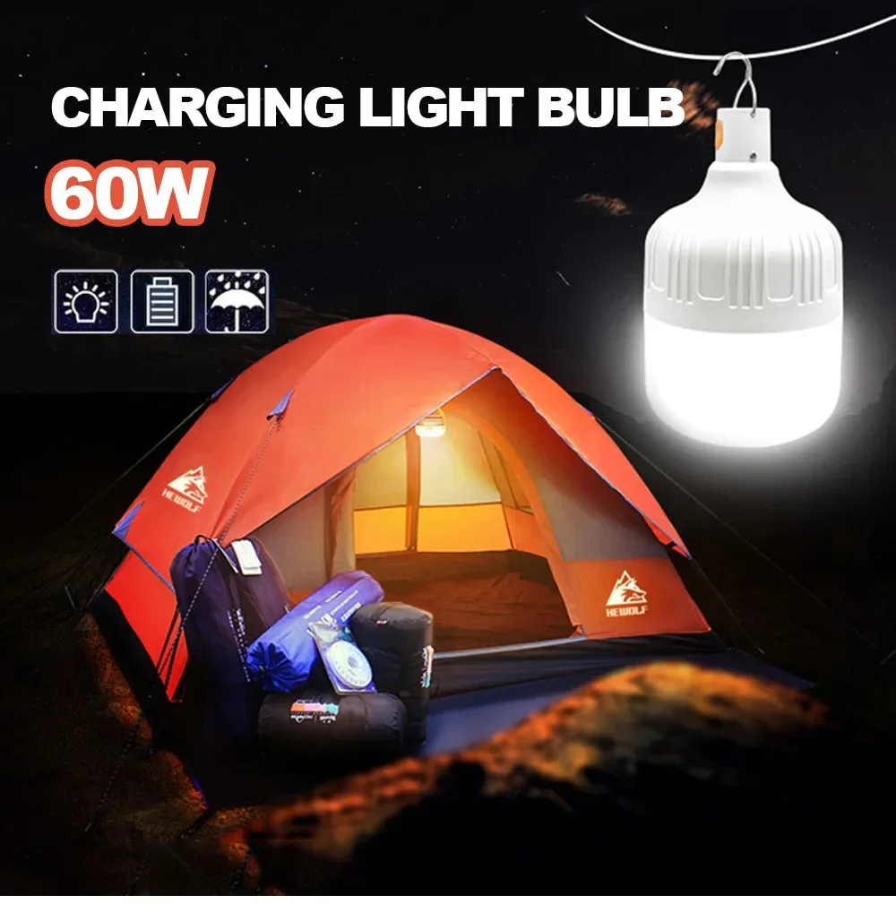 USB wiederauf ladbare LED-Lampe tragbare Camping Glühbirne Not beleuchtung Taschenlampe Lichter Outdoor-Picknicks hängen Zelt Licht – Detail 1