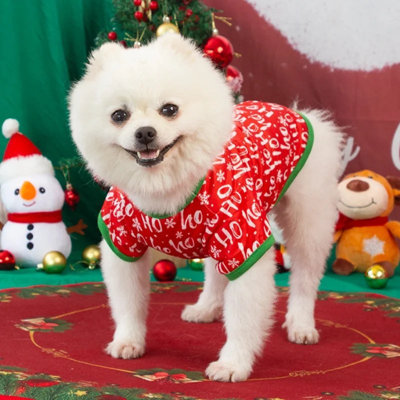 Christmas Dog Clothes For Small Dogs Cute Soft Dog Shirt Fashion Print Puppy Costumes Thin Cat Shirt Pet Pullovers Supplies pet dog shirt