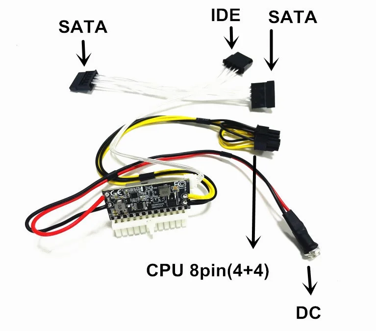 feminina, DC-ATX PSU, Pico ATX, mineração Mini ITX DC ATX, 24Pin