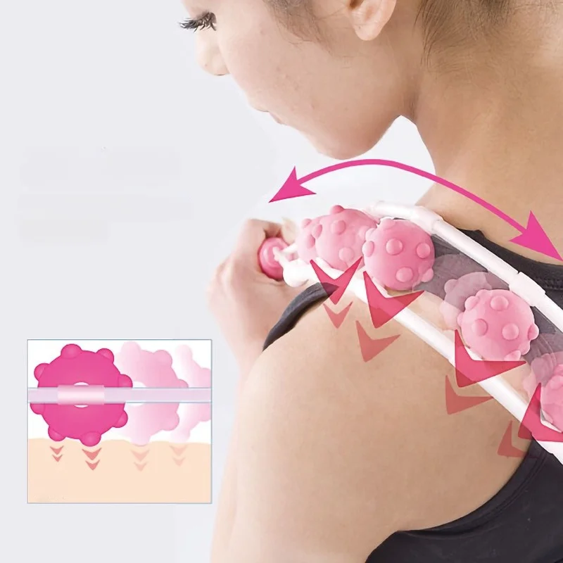 

Multi-Effect Waist Shoulder Massage Roller Belt Waist Shoulder Back Roller Pull Device Body Relaxation Massage Tools
