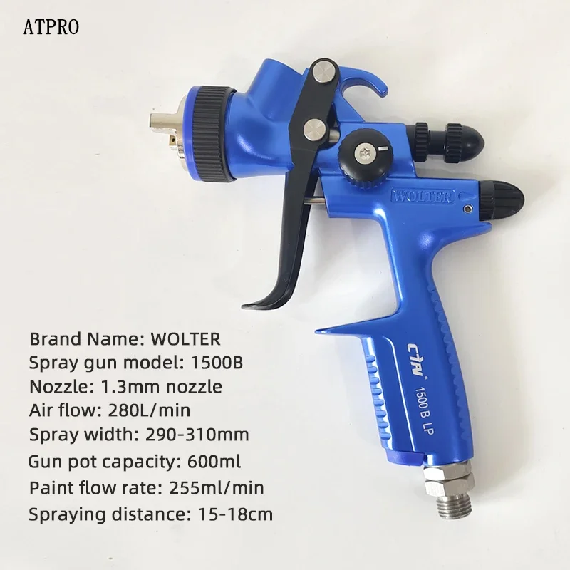 Spray gun Wolter 1500b 1.3mm paint gun water based air spray airbrush professional automotive painting tools
