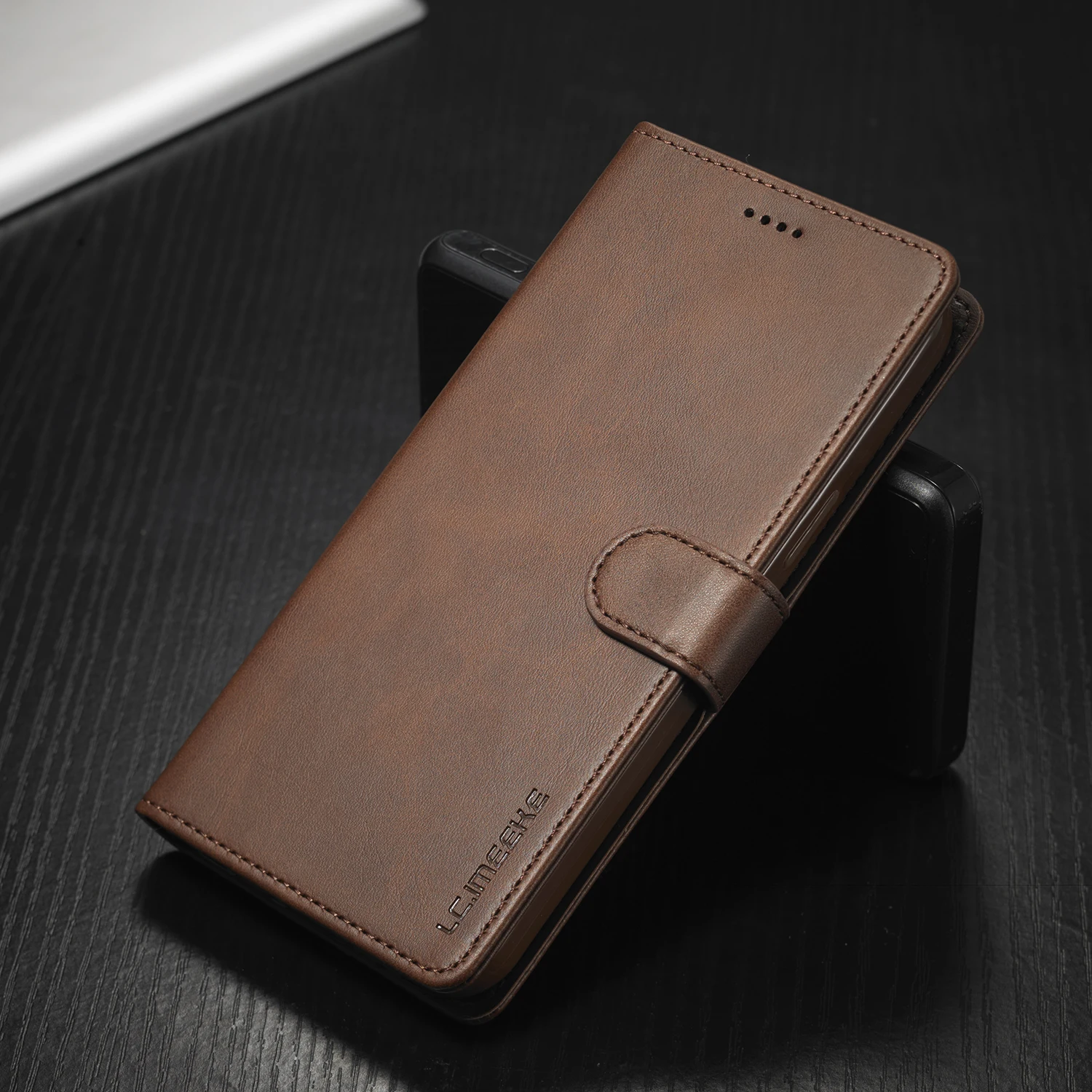 thumbnail image 1 of Flip Leather Wallet Case For iPhone 15 14 13 12 11 Pro Max XS XR 8 7 6S Plus SE Mini 2022 Business Card Slot Wallet Phone Cover, 1 of 5