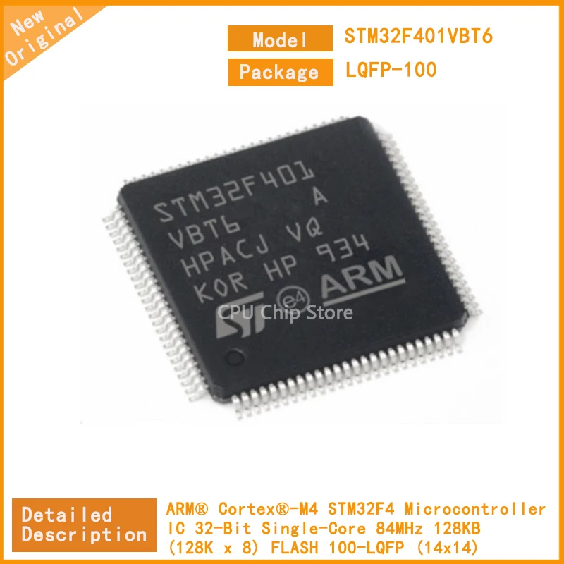 

Микроконтроллер STM32F401VBT6 STM32F401, микроконтроллер, 32 бита, одноъядерный, 84 МГц, 128 Кб (K x 8), FLASH 100-LQFP, 5 шт./партия