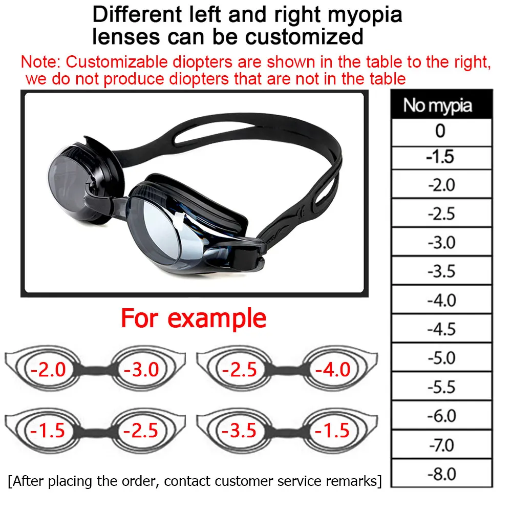 Swimming Goggles Myopia Professional Anti-fog UV Swimming Glasses Men Women Silicone Diopters Swim Sports Eyewear Customizable