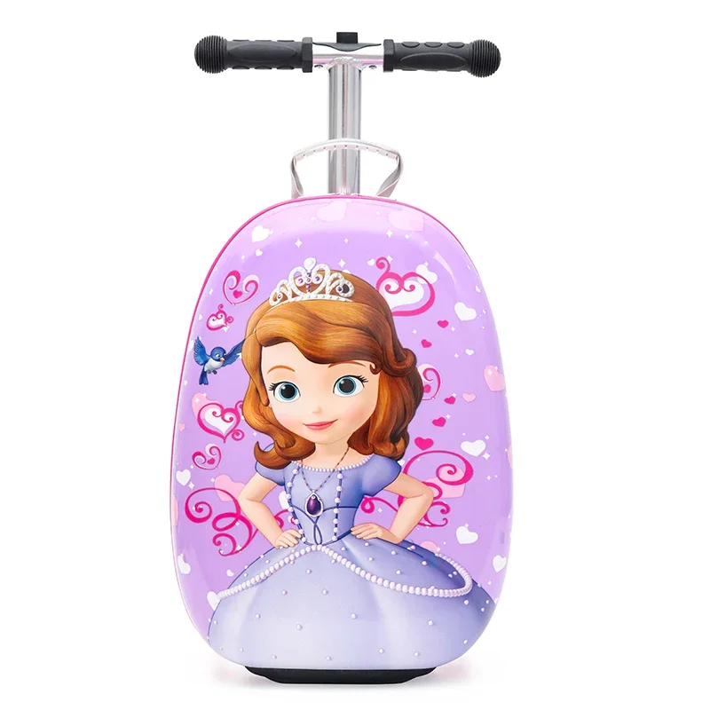 

Disney Kids Cartoon princess suitcase with wheels Travel luggage children's scooter suitcase trolley bags for children gift