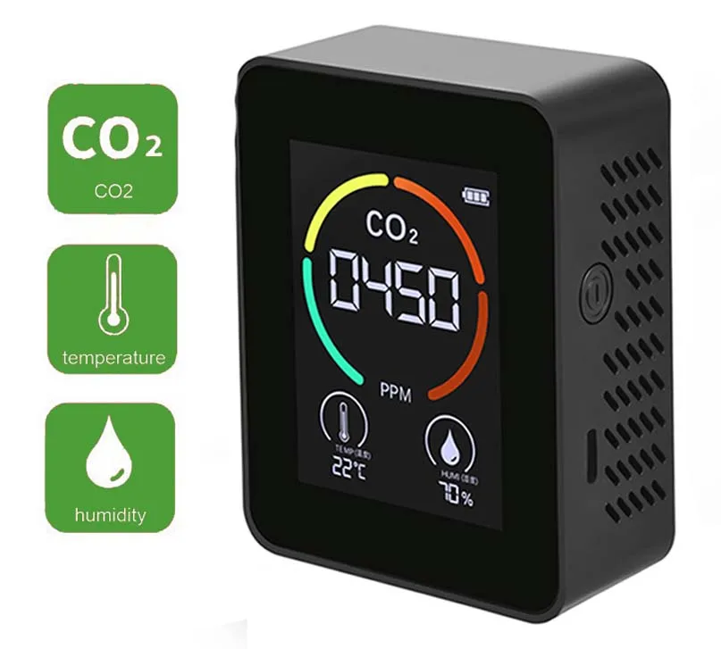 Detektor CO2 wielofunkcyjny termohigrometr Monitor jakości powietrza ...