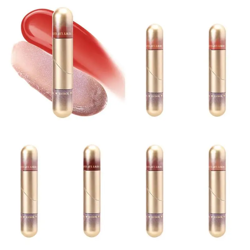 

2 In 1 Lip Stick Long-Lasting Liquid Moisturizing Lip Glaze Waterproof Lip Liquid Plumping Moisturizing Lip Shine Lip Glaze