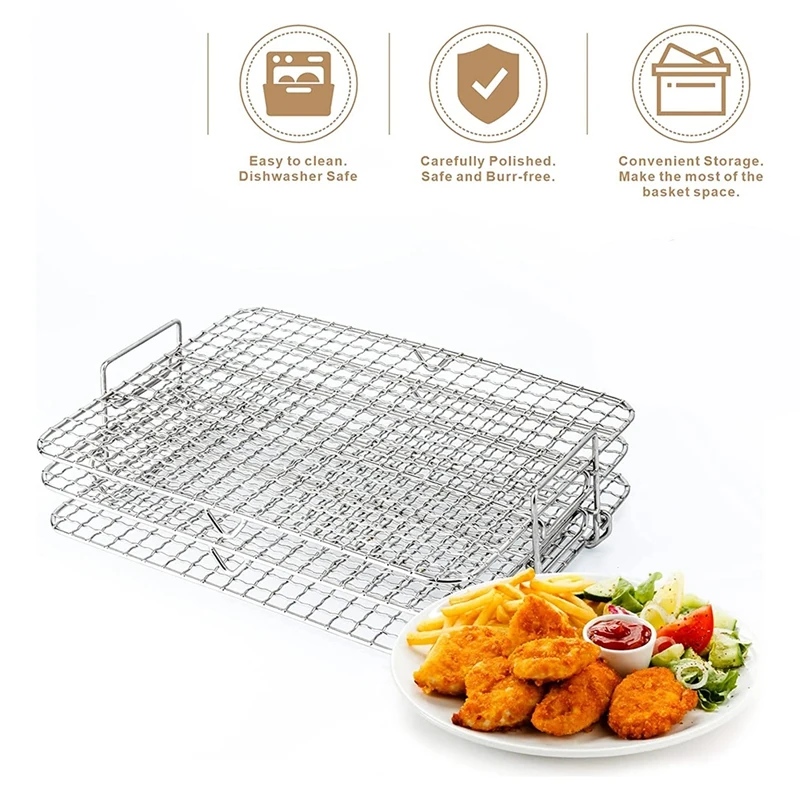 Air Fryer Accessories Rack For Ninja Foodi Grill XL Air Fryer Multi-Layer Dehydrator Rack Toast Fryer