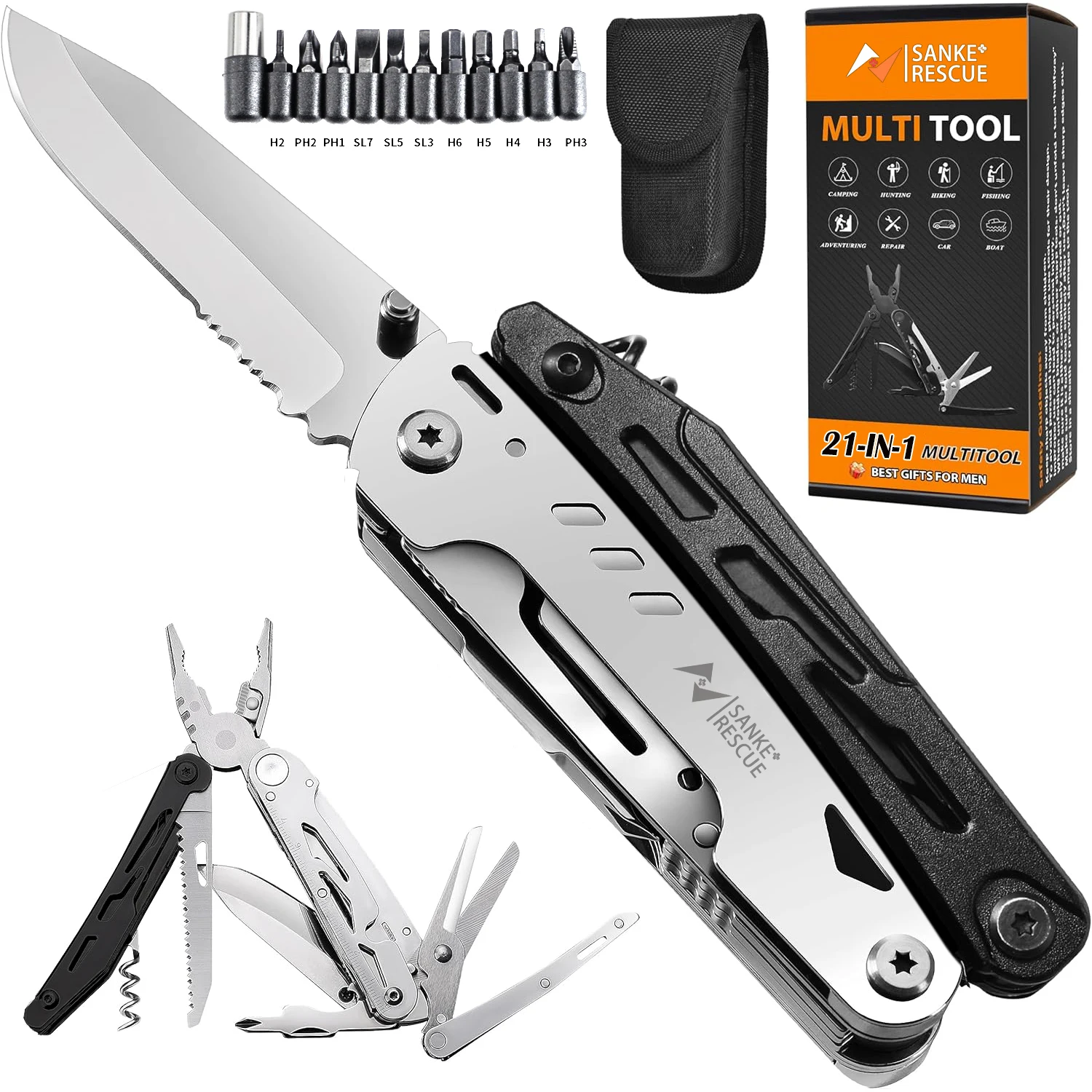 Multitool Pliers Stainless Steel Folding Functional Hand Tools Screwdriver Camping Gears Kit Outdoor Pocket Knife