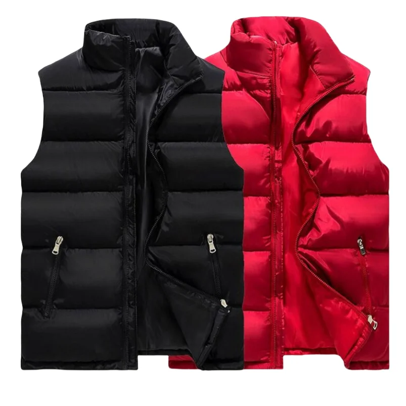 

Autumn Winter 2024 New Stand Collar Ultra Light Down Vests Cozy Casual Warm Sleeveless Pockets Solid Couple Style Waistcoats