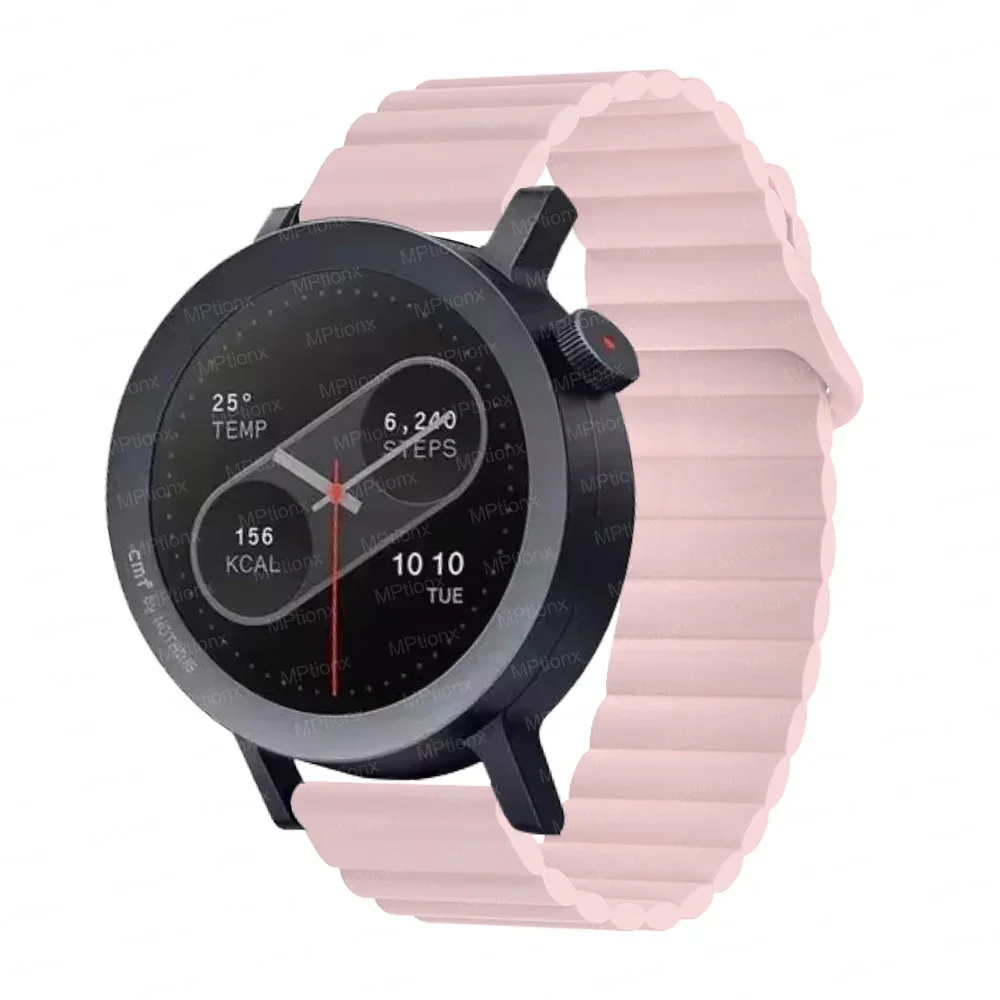 Silicone Sport Wristband for Smartwatch - 22mm Magnetic Loop Bracelet Accessory