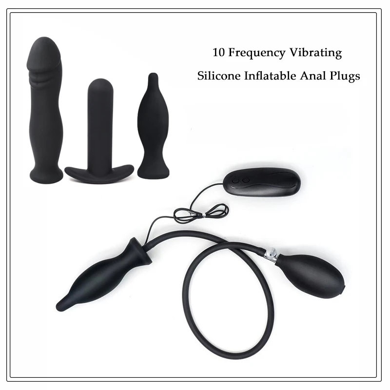 

10 Frequency Vibrating Silicone Inflatable Anal Plugs Posterior Expansion Anal Plugs For Male Female Sex Toys For Couple