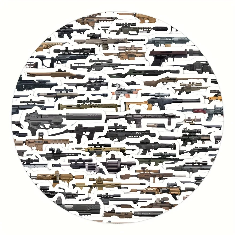 다양한 국가의 총기 및 무기 스티커 100개 - 소총, 저격총, AWM, AK47, M4 총기 참고 사진 c