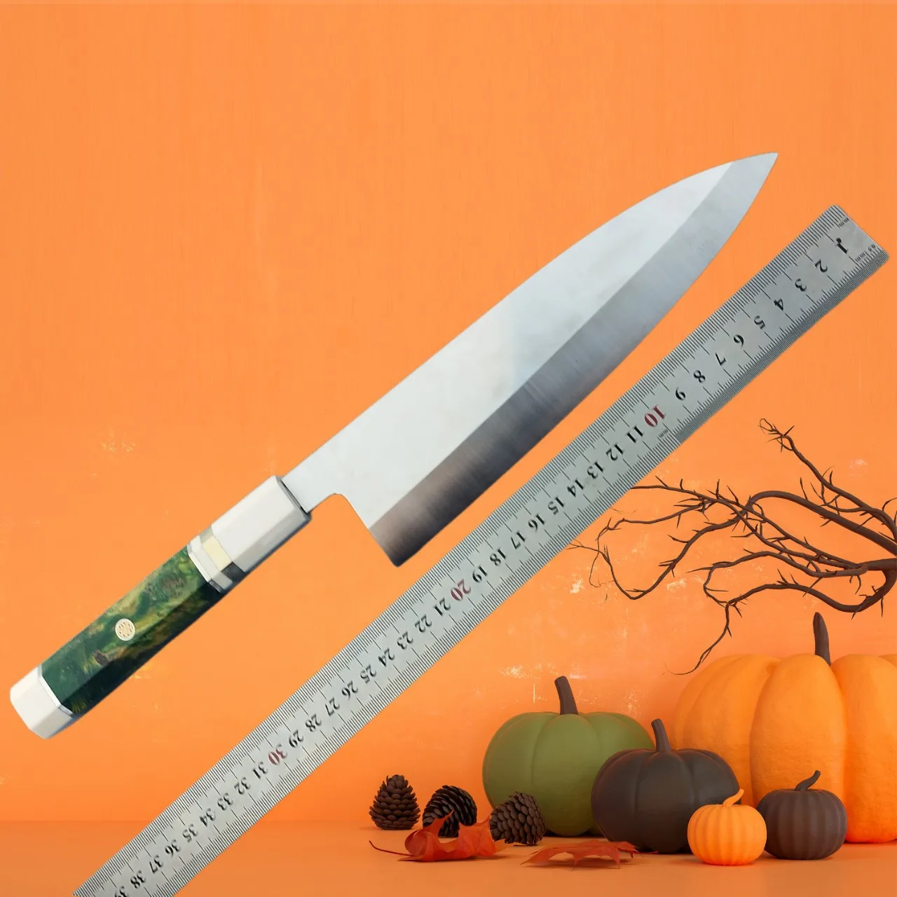 

8.5 Inch Deba Knife Sharp Chefs Cleaver Sashimi Slicing Sushi Meat Fish 10Cr15MoV Steel Blade Kitchen Knives Octagonal Handle