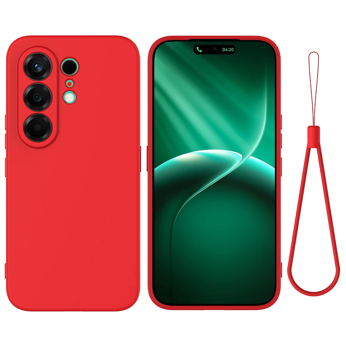 Ultra-Thin Silicone Shockproof Case with Lanyard - Skin-Feel Finish