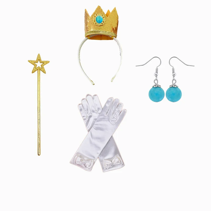 Peach Princess Accessories Crown Wand Gloves Earrings Necklace Wing Kids For Children Halloween Cosplay Costume Girls Party 2