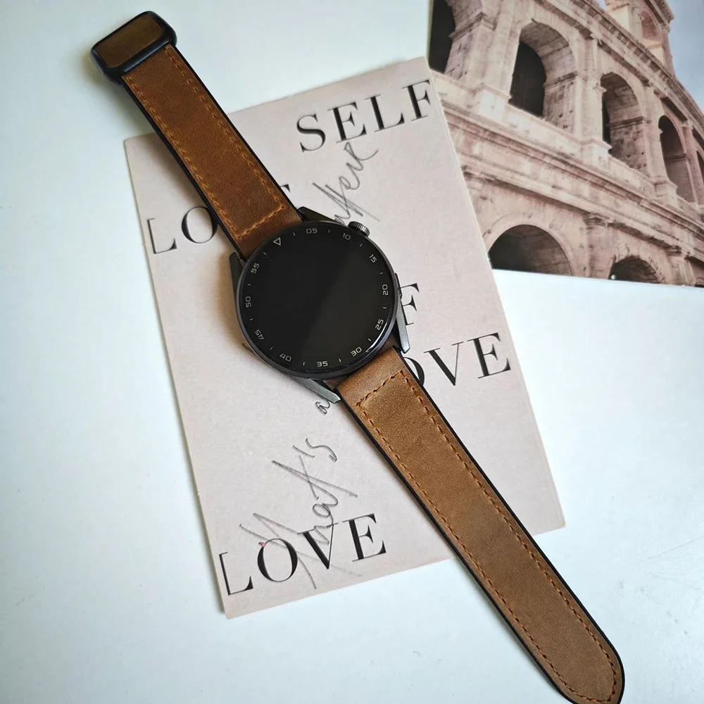 Premium Leather Silicone Magnetic Buckle Strap - Universal 22mm/20mm Wristband Bracelet Accessory