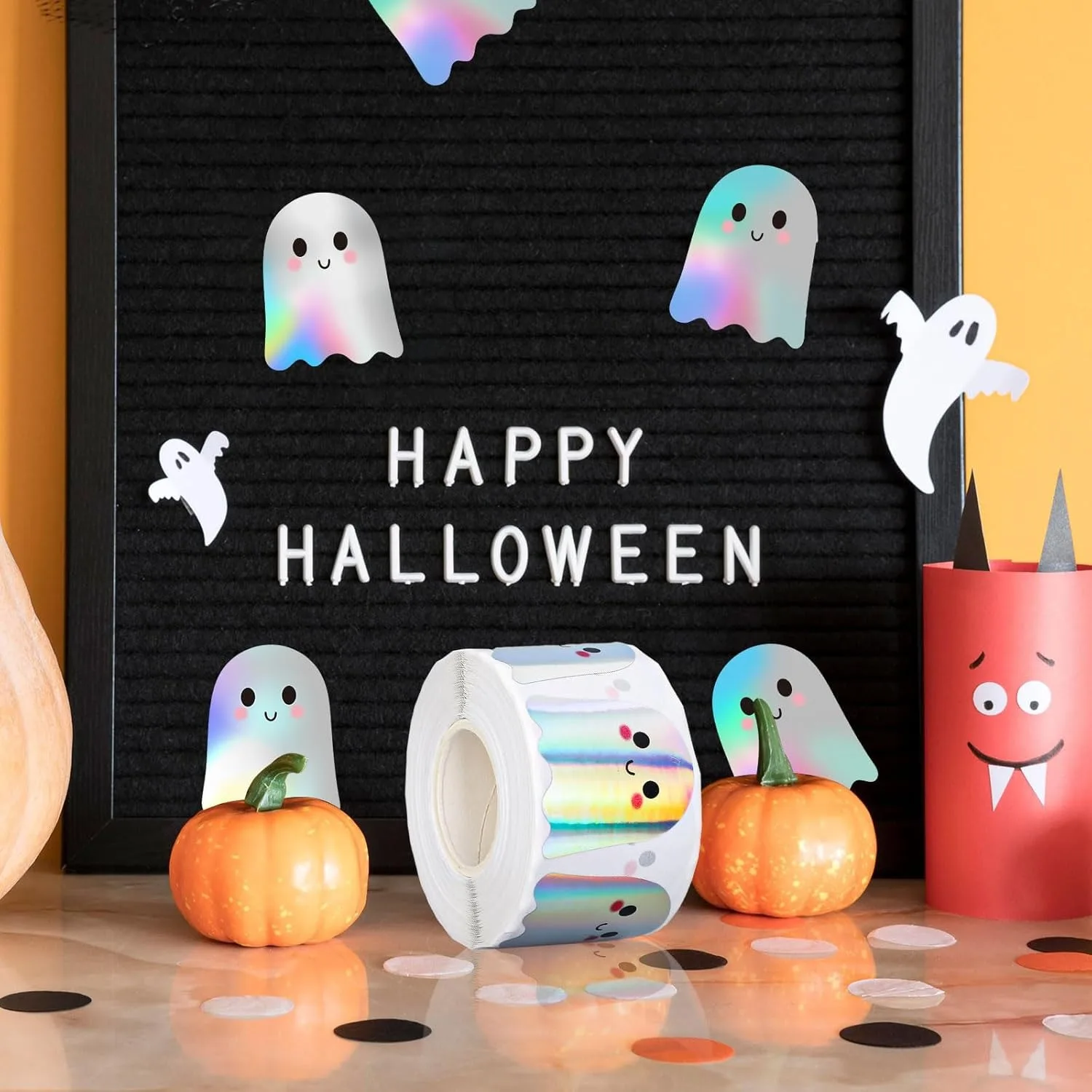 100–500 Stück silberne süße Halloween-Aufkleber, Party, Halloween, Geschenkverpackung, Etikett, Sammelalbum, Cartoon-Belohnungen, Schreibwarenaufkleber – Detail 4