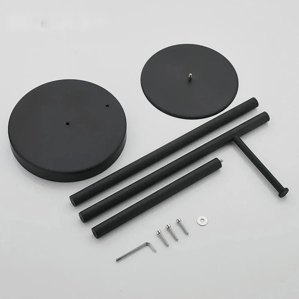 Floor Standing Toilet Paper Holder With Shelf Storage Stainless Steel Black Roll Paper Dispenser Bathroom Organization