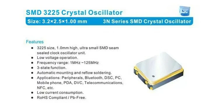 20개 32MHz 3225 SMD 액티브 크리스탈 발진기 3.2×2.5mm 4핀 석영 공진기 전자 부품