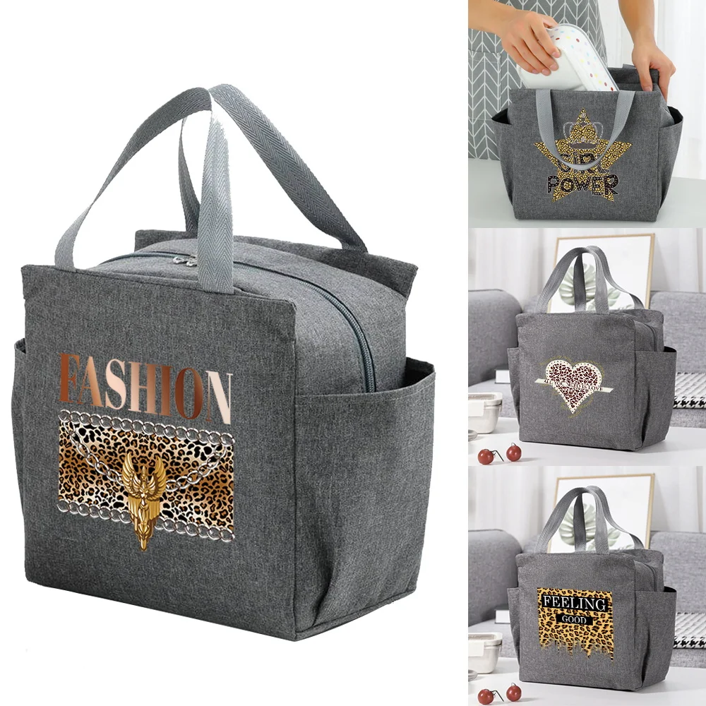 

Trend Leopard Series Lunch Box Cooler Bag Portable Multifunction Large Capacity Zipper Lunch Bags Women Picnic Thermal Food Pack