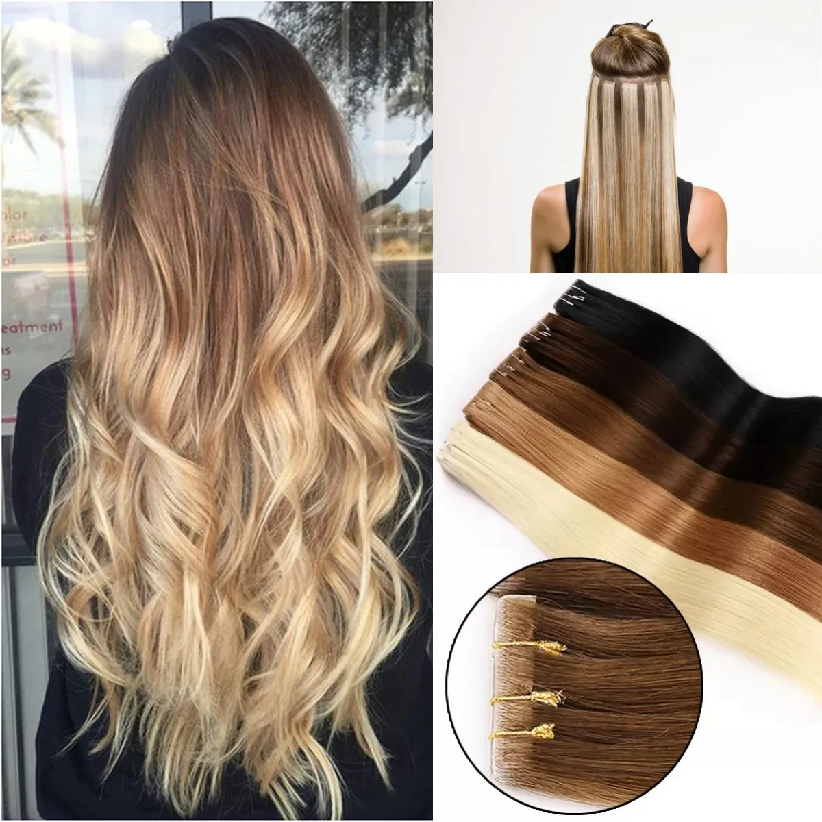 Injection Skin Hair Extensions Tape In Human Hairpieces Pre Bonded Hair Capsules Microlink Capsules Natural Straight 100g