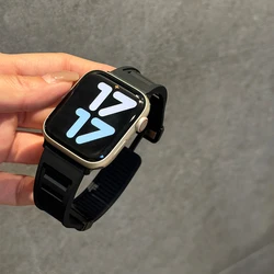 Starlight Breathable Magnetic Strap - Ultra Soft Silicone Band for 42 or 44 or 45mm (Black)