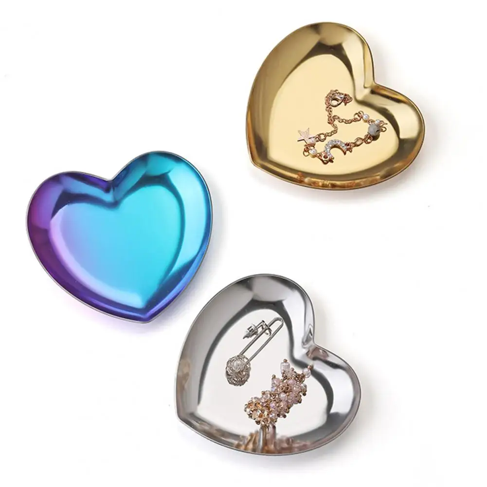 JewelryTrayHeartShapeStainlessSteelJewelryDisplayTrayRing