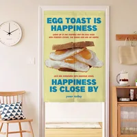 American Vintage Pictorial Fabric Door Curtain Hotel Restaurant Kitchen Privacy Covering Curtains Partition Hanging Linen Noren 2