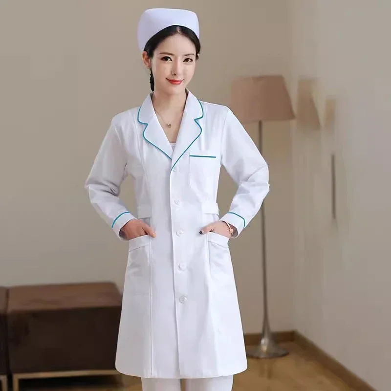 Long-sleeved Unisex White Coat High Quality Loose Embroidery Work Clothes Nurse Accessories Medical Uniform Lab Coat