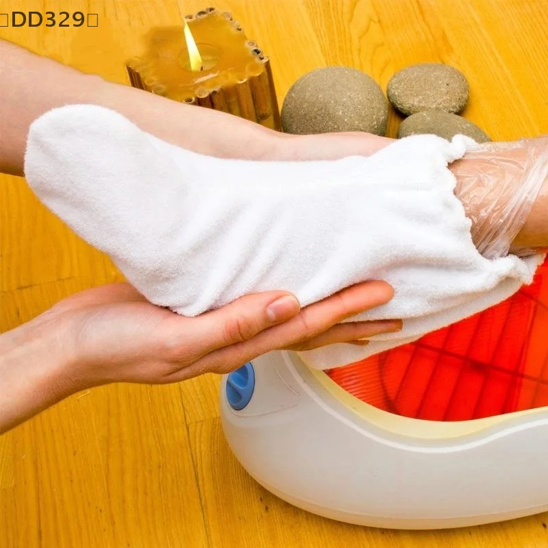 〔DD329〕1 Pair Insulation Care Gloves Flannel Elastic Opening Nail Protection Hand Therapy Paraffin Wax Mitts Reusable Warmers