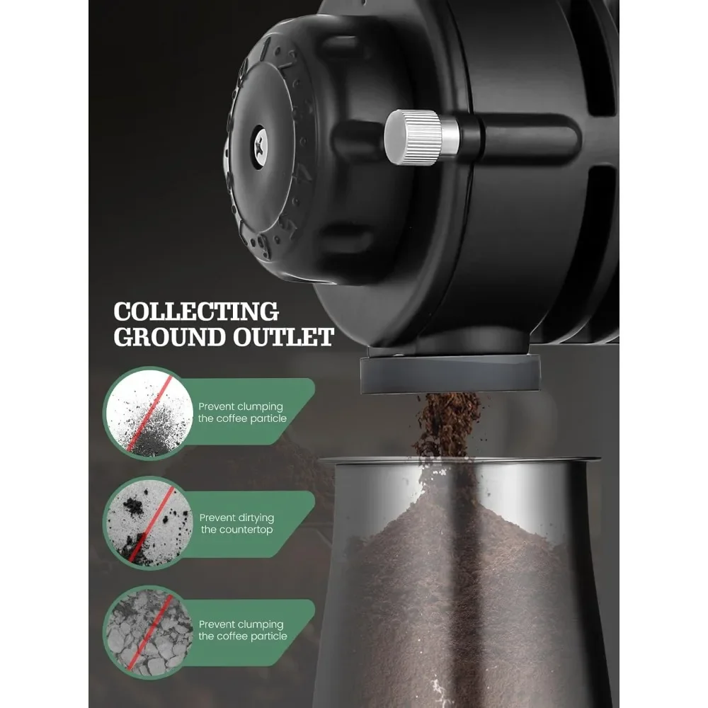 Electric Coffee Grinder Electric Stainless Steel Burr with Precise Grind Settings Adjustable Coffee Bean Grinder