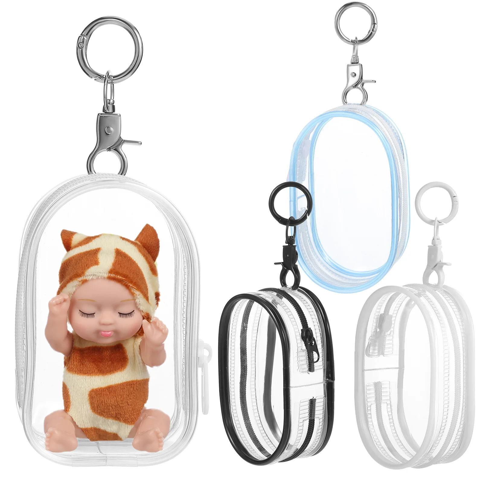 

4 Pcs Baby Bag Organizer Storage Holder Capsule Pack Figure Display Clear Wallet