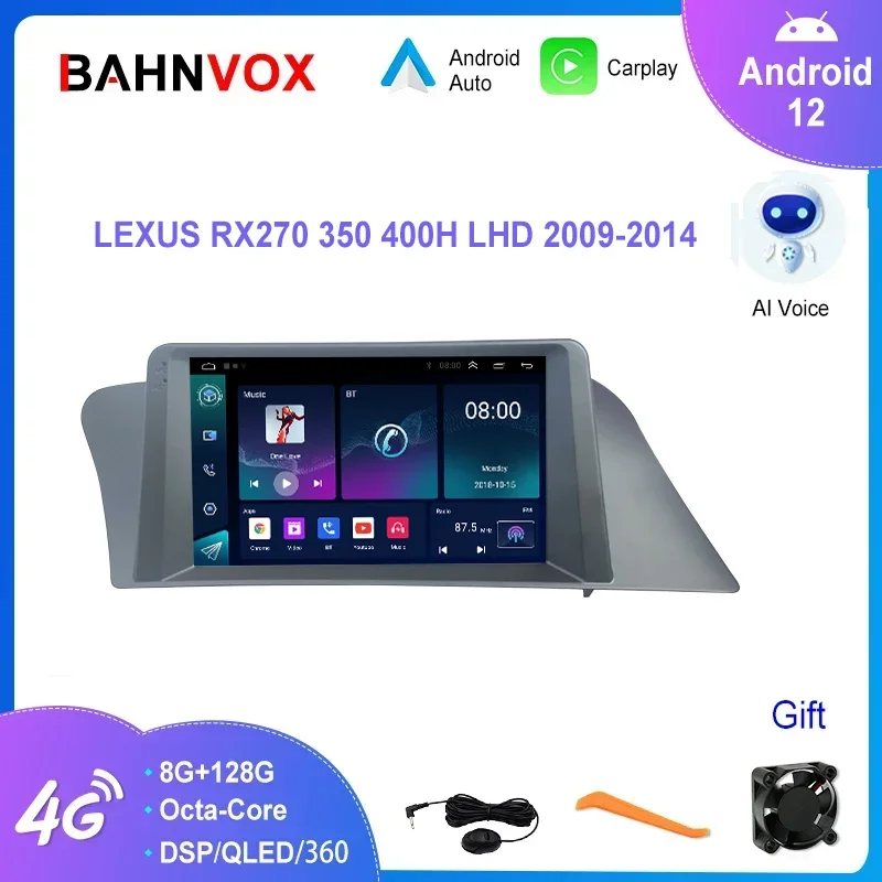 

9" Android 12.0 Car Radio for Lexus RX270 350 400h LHD 2009-2014 GPS Navigation Stereo Multimedia Player 4G Carplay Head Unit