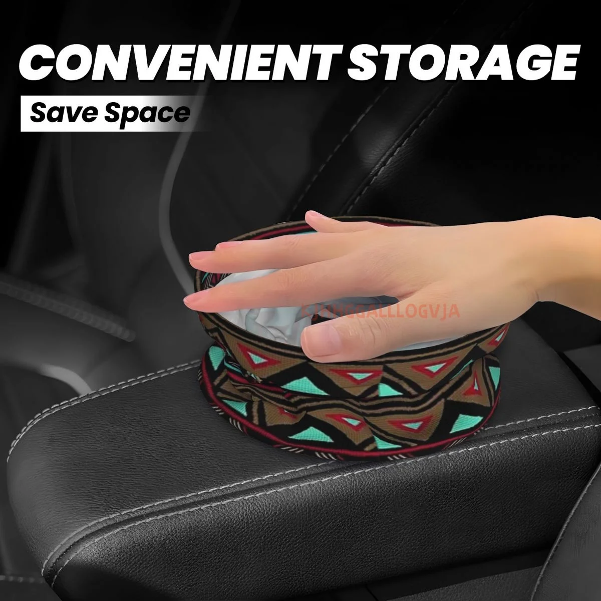 Aztec Ethnic Car Trash Can, Dust Bin, Trash Bin For Kitchen Camping, Interior Car Accessories For Women,Car Garbage