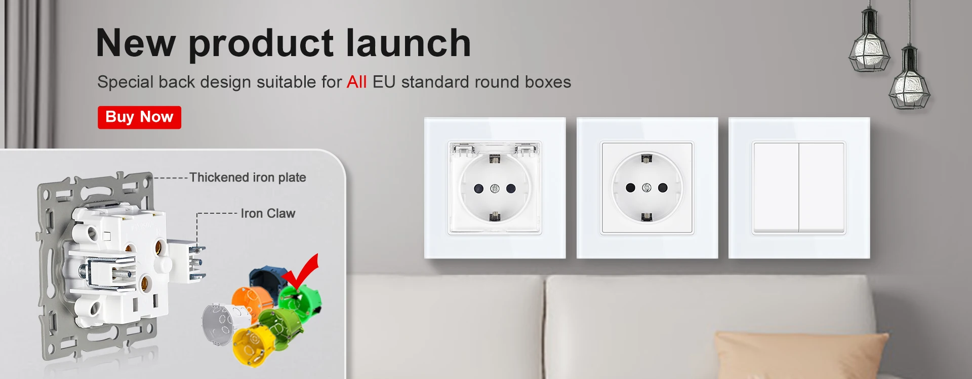 Description Picture 2 of itemSRAN Electrical Outlets for Home 16A EU Aluminum alloy Panel Waterproof with Cover Dustproof Kitchen Bathroom Wall Socket