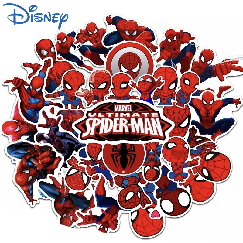 

35/56pcs Disney Avengers Spiderman Stickers Skateboard Guitar Laptop Luggage Car Cartoon Marvel Waterproof Sticker Kids Gifts