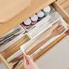 Expandable Utensil Organizer Adjustable Length Flatware Organizer Silverware Holder Multi-Functional Storage Box Silverware Tray 3