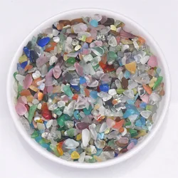 Natural Tumbled Gemstone Chips for Decorative Bedding and Vase Filler, 3-5mm (Colorful cat s eye)